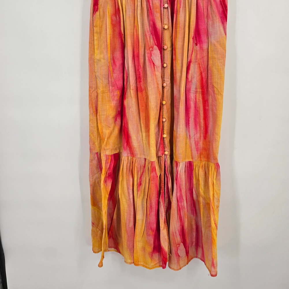Anthropologie‎ Watercolor Smocked Maxi Dress Peregrine Midi Boho Flutter Sleeve - Picture 9 of 12
